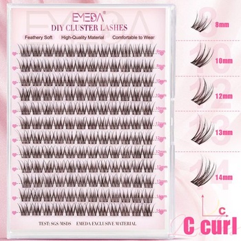 EMEDA Braune cluster Wimpern 8-14mm mix DIY Einzel Wimpern Extensions Lash Clusters Hnědé a černé