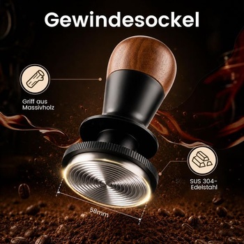 Pěchovač kávy 58 mm, pružinový pěchovač kávy se zvukovou odezvou, pěchovač espressa 58 mm se 3