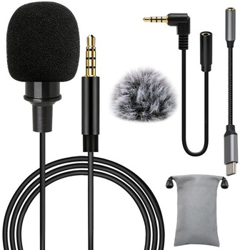 Klopový mikrofón, mikrofónny jack 3,5, 2m mini všesmerový…