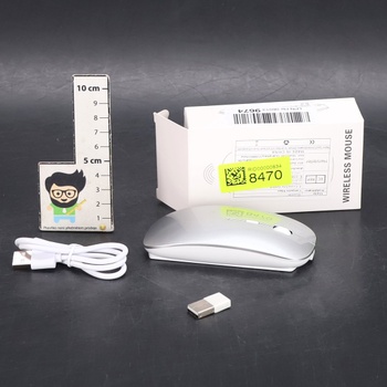Bezdrôtová myš Qxvnm Bluetooth 5.2 a 3.0 + USB a USB-C 2,4 GHz prijímač - Dobíjacia bezdrôtová myš