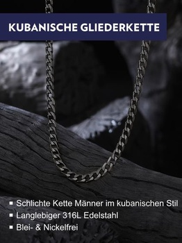 Náhrdelník Bandmax Classic Curb Chain 4mm/6mm/9mm široký kubánský řetízek pro ženy, muže, chlapce a