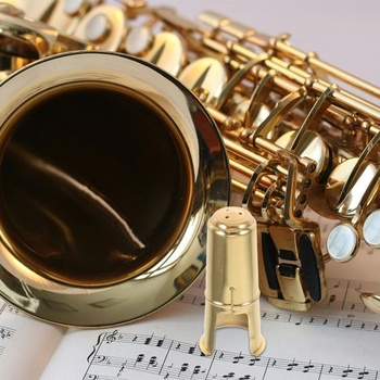 Kovový náustok pre tenor saxofón a B klarinet, príslušenstvo, zlatá farba, vhodné pre profesionálne