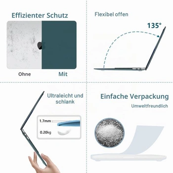 Pouzdro pro MacBook Pro 13,3 palce 2020-2023 s čipem M2 M1, tmavě tyrkysová (Deep Teal) pro MacBook