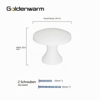 Sada 10 bielych nábytkových úchytiek Goldenwarm, moderné úchytky na skrinky zo zliatiny zinku, biele