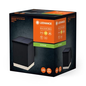 Vonkajšie nástenné svietidlo LEDVANCE ENDURA STYLE SOLAR WALL, 0,5 W, 50 lm, nástenné svietidlo, tmavo