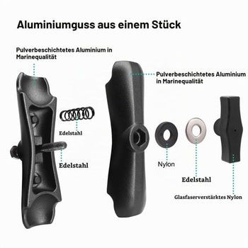 Hliníkové krátke rameno s dvojitou základňou