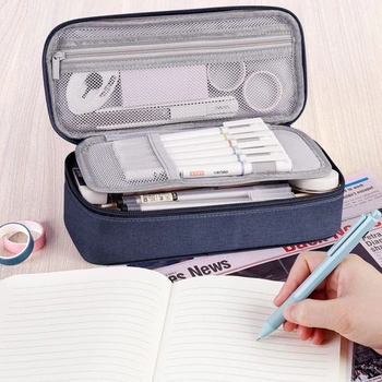 WEMATE Peračník, Puzdro na perá, Držiak na ceruzky, 5 priehradok, Veľkokapacitný peračník, Veľká taška na