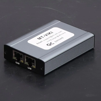 MT-VIKI PoE LAN rozbočovač 2 porty 1000Mbps Gigabit Dual RJ45 rozbočovač pro Cat5e/6/7/8 kabel pro