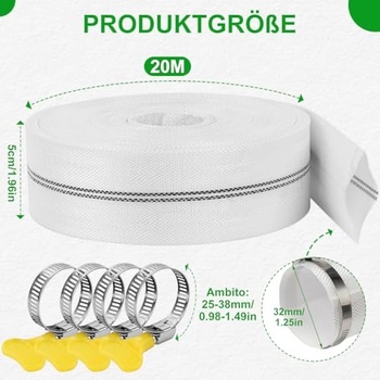 Záhradná hadica KOVSGQ 32 mm, 20 m, biela