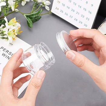 BENECREAT 18 kusov 50ml plastových okrúhlych sklenených dóz, číre sklenené nádoby s hliníkovými