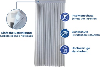 Dverný záves Wenko H-60178 sivo-biely 90x200