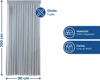 Dverný záves Wenko H-60178 sivo-biely 90x200