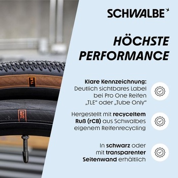 Plášť Schwalbe Pro One TLE pre cestný bicykel – Bezdušový plášť Easy s ochranou proti defektu