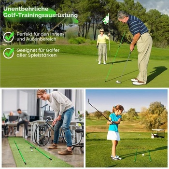 Golfové tyče Rhino Valley s ukazovateľom smeru, balenie 2 skladacích cvičných golfových tyčí s