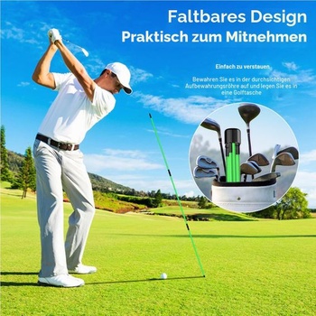 Golfové tyče Rhino Valley s ukazovateľom smeru, balenie 2 skladacích cvičných golfových tyčí s