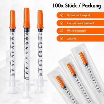 100 kusů víceúčelových měřicích nástrojů s plastovou zkumavkou U100 o objemu 0,5 ml, 30Gx5/16 (0,3