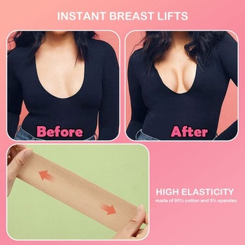 Sada opasok na prsia Boob Tape - neviditeľná push-up páska na veľké prsia (košíčky A-G), 2 opakovane