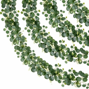 ROLLWAY 4dielna girlanda z eukalyptu, umelá girlanda z brečtanu, stolná dekorácia 1,8 m, typ B - 4