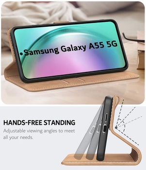 Pouzdro na telefon pro Samsung Galaxy A55 5G, prémiové pouzdro z PU kůže, nárazuvzdorné