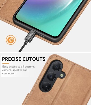 Pouzdro na telefon pro Samsung Galaxy A55 5G, prémiové pouzdro z PU kůže, nárazuvzdorné
