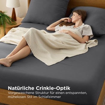 Prestieradlo Bedsure 140x200cm Oeko-TEX - hĺbka až 40cm, antracitovo šedá 07 - antracitovo šedá