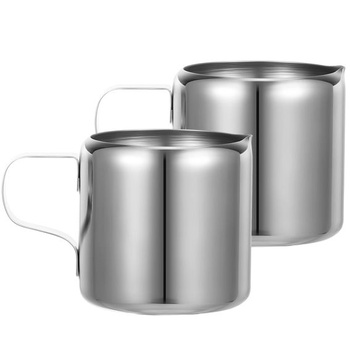 HEMOTON 2 kusy 60ml mini kanvica na mlieko z nerezovej ocele, kanvica na espresso, kanvica na penenie