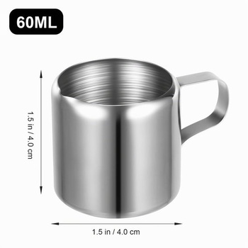 HEMOTON 2 kusy 60ml mini kanvica na mlieko z nerezovej ocele, kanvica na espresso, kanvica na penenie