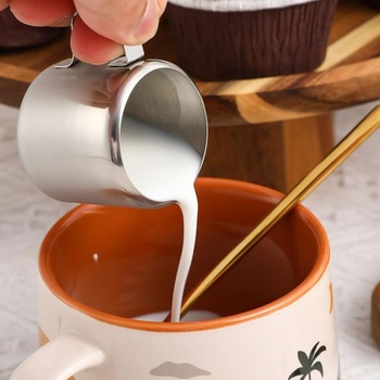 HEMOTON 2 kusy 60ml mini kanvica na mlieko z nerezovej ocele, kanvica na espresso, kanvica na penenie