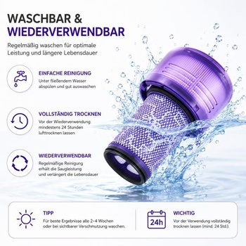 3 filtre pre Dyson V12 Detect Slim Absolute Náhradné diely a 971517-01