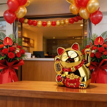 Greensen Maneki Neko mávající kočka, elektrická šikmá kočka pro štěstí, roztomilá dekorativní