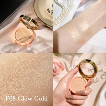 Oulac Golden Shimmer Blush Make-up, dlhotrvajúci líčidlový púder s trblietkami, vodeodolný a