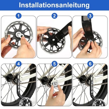 Pomocné kolieska, 1 pár čiernych pomocných koliesok pre dospelých, univerzálne pomocné kolieska pre