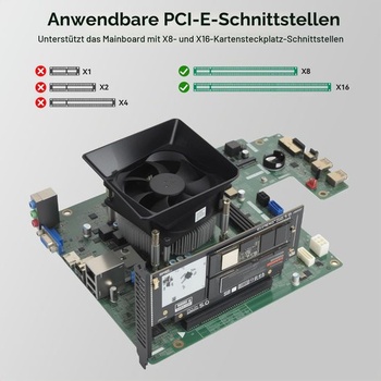 ELUTENG Duálny adaptér NVMe na PCIe 5.0, rozširujúca karta pre 2 x 128 Gb/s SSD pre slot PCIe