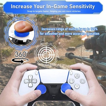 Krytky joysticku TEUVO FPS Aim Assist pro PS5, balení 2 silikonových krytek ovladače pro PS4 a PS5,