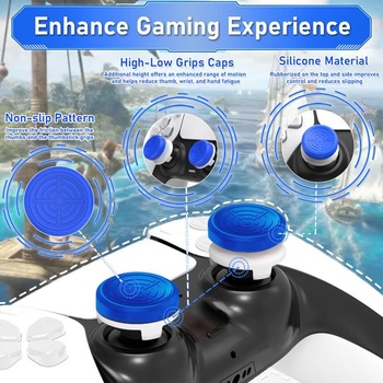 Krytky joysticku TEUVO FPS Aim Assist pro PS5, balení 2 silikonových krytek ovladače pro PS4 a PS5,