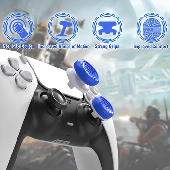 Krytky joysticku TEUVO FPS Aim Assist pro PS5, balení 2 silikonových krytek ovladače pro PS4 a PS5,