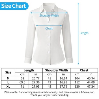 Dámska biela blúzka s dlhým rukávom, polyesterovo-bavlnená základná košeľa, elegantná formálna