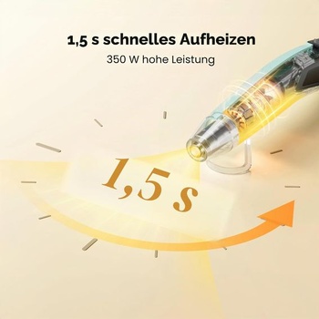 Mini horkovzdušná pistole Resiners, 2 nastavení teploty 255 °C/350 °C, 350 W manuální horkovzdušná