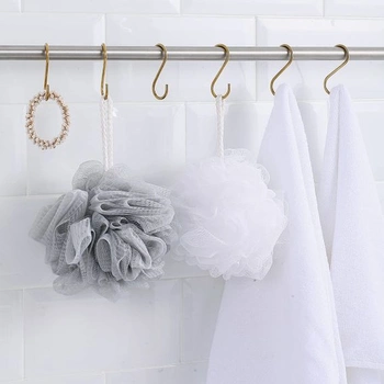 Evanda Golden S-Hooks – 30 kusů, robustní háčky z nerezové oceli do kuchyně, koupelny, na venkovní