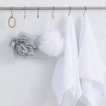 Evanda Golden S-Hooks – 30 kusů, robustní háčky z nerezové oceli do kuchyně, koupelny, na venkovní