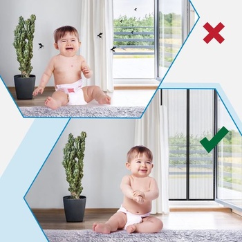 Sieť proti hmyzu na balkónové dvere 105x210, Vysoko kvalitná sieť proti hmyzu na dvere čierna