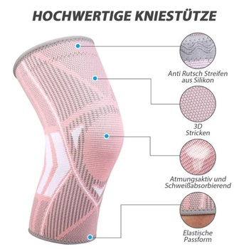 Kompresné ortézy na koleno Ruilala ružová XL