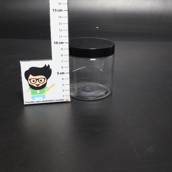 Sada dóz, s čiernym viečkom, 9 cm, 16 ks