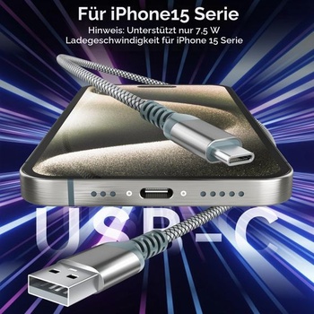 Kábel USB-USB-C, kábel do auta CarPlay, rýchlonabíjací kábel typu C pre iPhone 16/16 Pro Max, 15