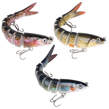 3dielna sada rybárskych nástrah typu crankbait, umelé woblery, viacdielne mäkké plastové nástrahy,