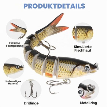 3dielna sada rybárskych nástrah typu crankbait, umelé woblery, viacdielne mäkké plastové nástrahy,