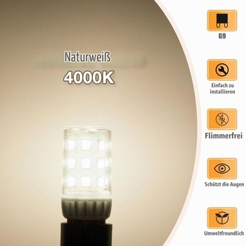 LED žárovky G9, neutrální bílá 4000K, 580LM, 3W ekvivalent 60W halogenové žárovky, energeticky