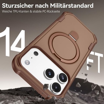 Puzdro DUEDUE pre iPhone 17 Pro, s neviditeľným stojanom [kompatibilný s MagSafe] Ochranné,