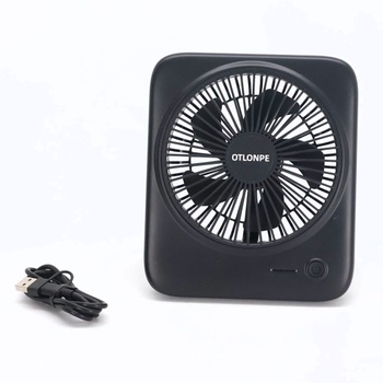 Tichý stolný ventilátor Otlonpe, dobíjací prenosný stolný ventilátor 4000 mAh, 4-stupňový malý