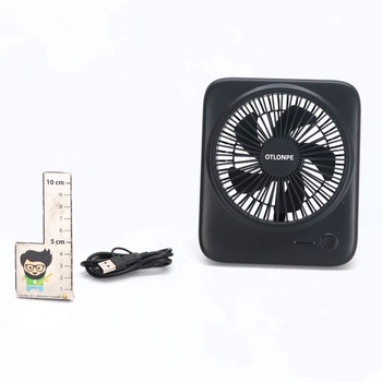 Tichý stolný ventilátor Otlonpe, dobíjací prenosný stolný ventilátor 4000 mAh, 4-stupňový malý
